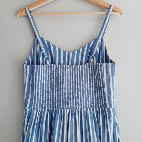 OLD NAVY Cami Fit & Flare Dobby-Stripe Ruffle-Hem Dress Sz M - Picture 9 of 14